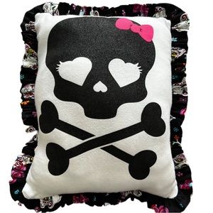 Day of the Dead Skull with Bow pillow